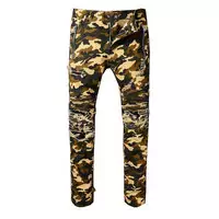 balmain slim-fit biker jeans fashion army camouflage